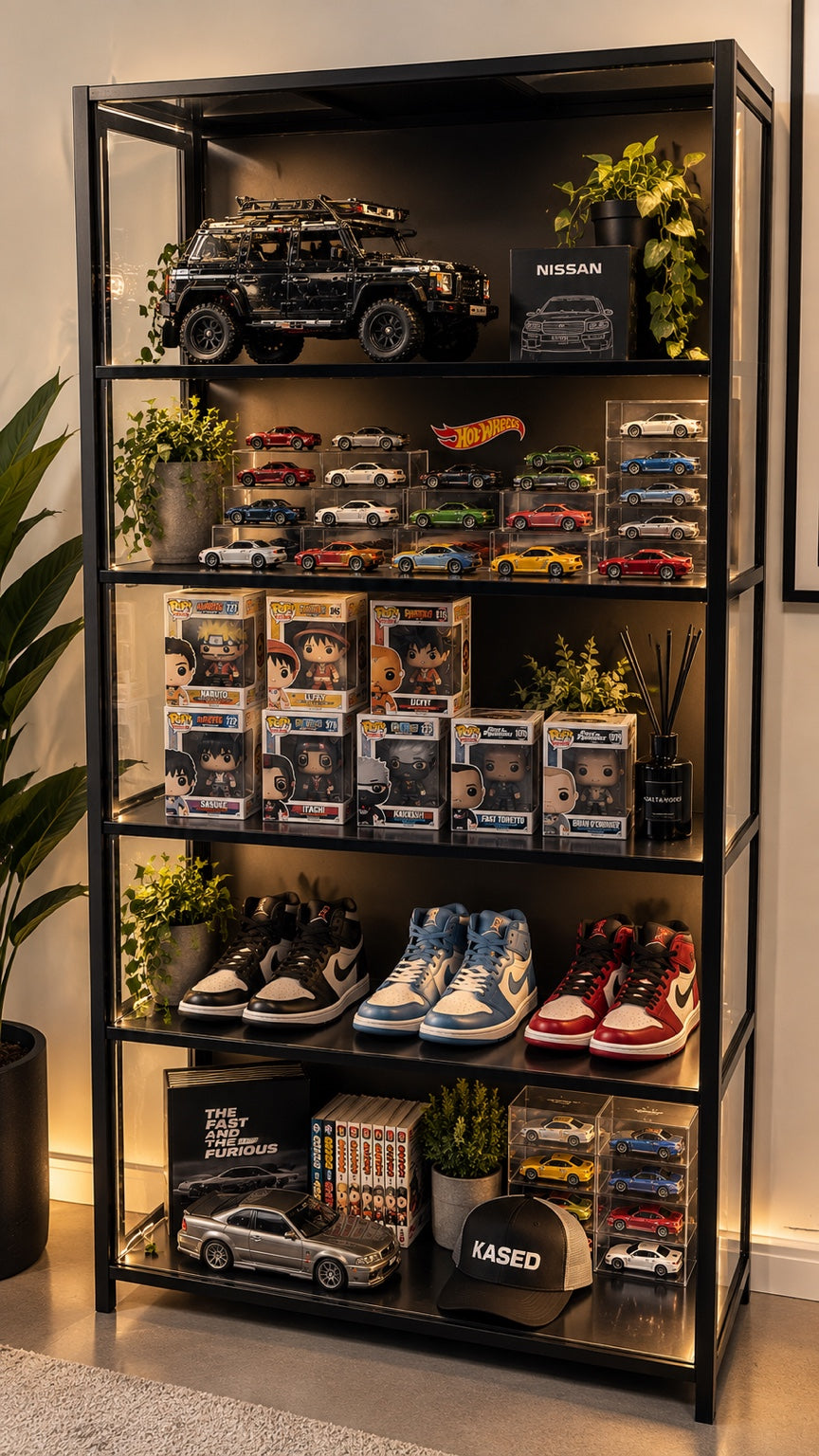 KASED 170 collectibles display styling example